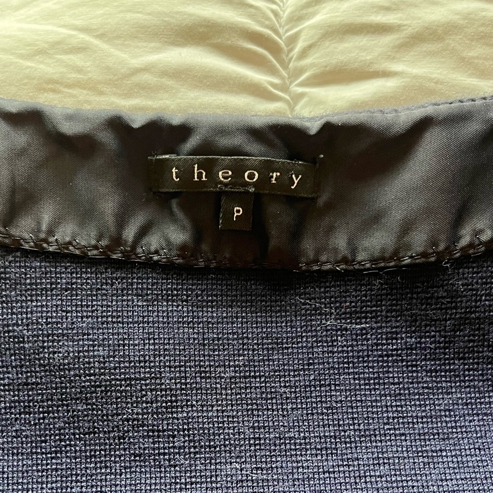 Theory Blue Fitted Blouse with Short Sleeves - Picture 6 of 7